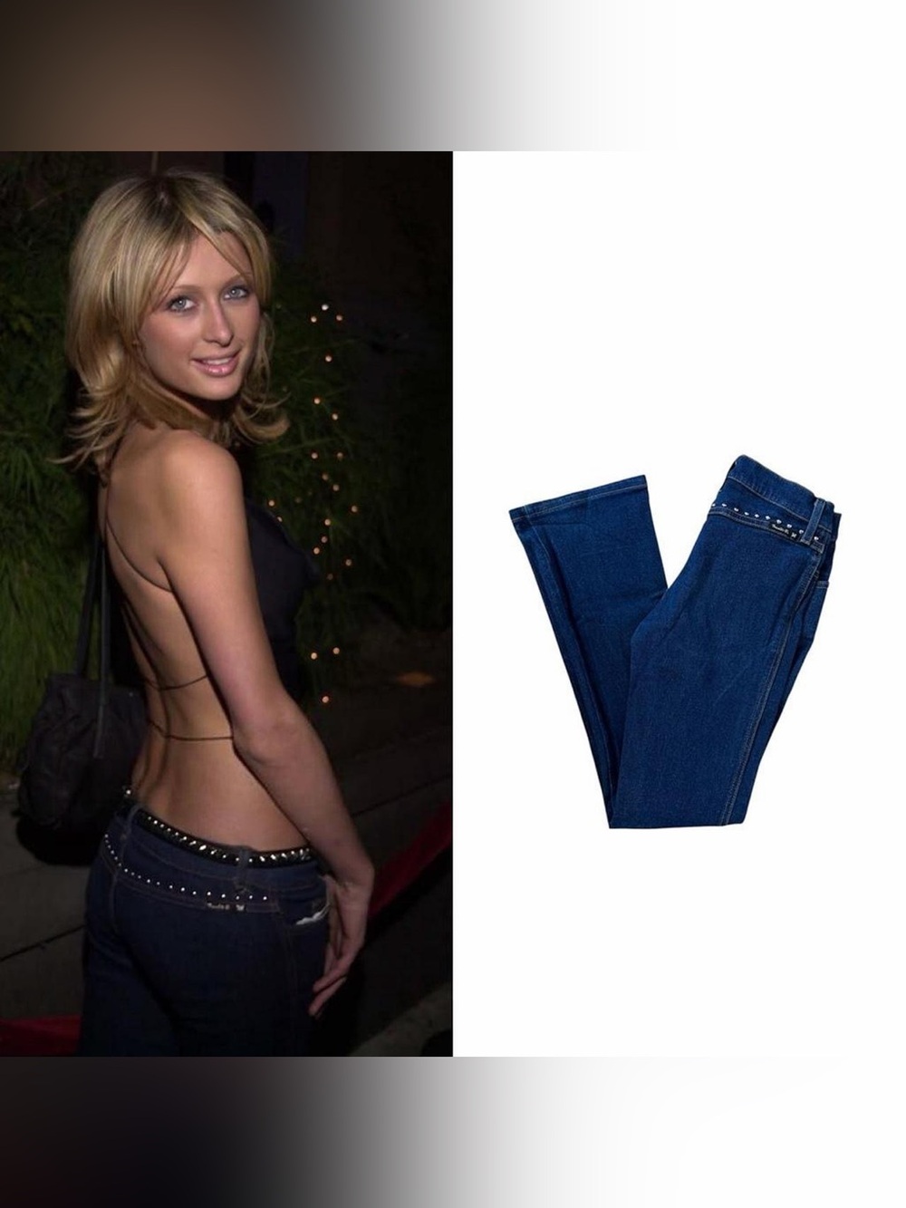 Low Rise Studded Contour Bootcut Jeans As Seen On Paris Hilton